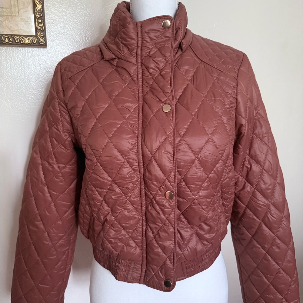 Haute Monde Quilted Cropped Puffer Jacket